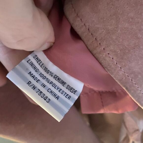 Willi Smith Pink Suede Button Down Blouse Women’s Size 8 - Picture 4 of 4